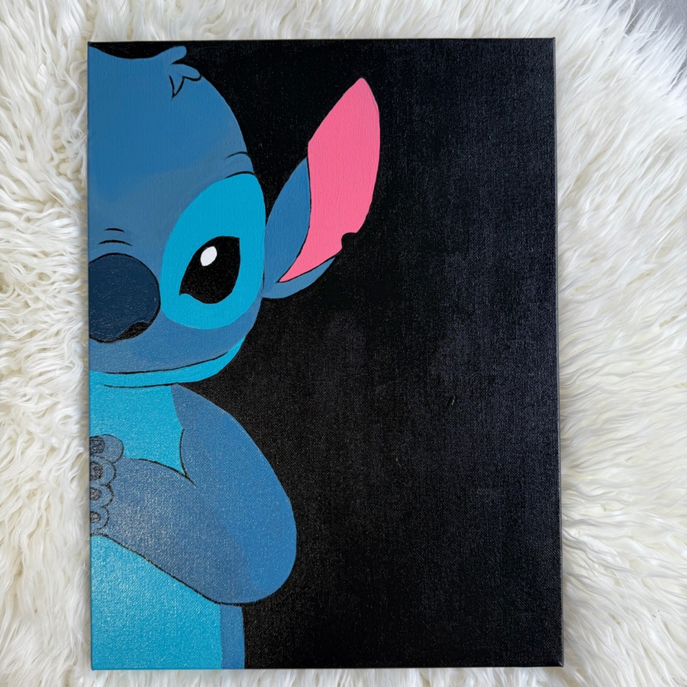 Hand Painted Canvas Featuring Stitch From Lilo & Stitch 12x16in